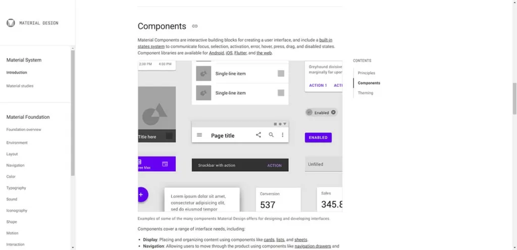 layout website banner showing the components of a website from Google